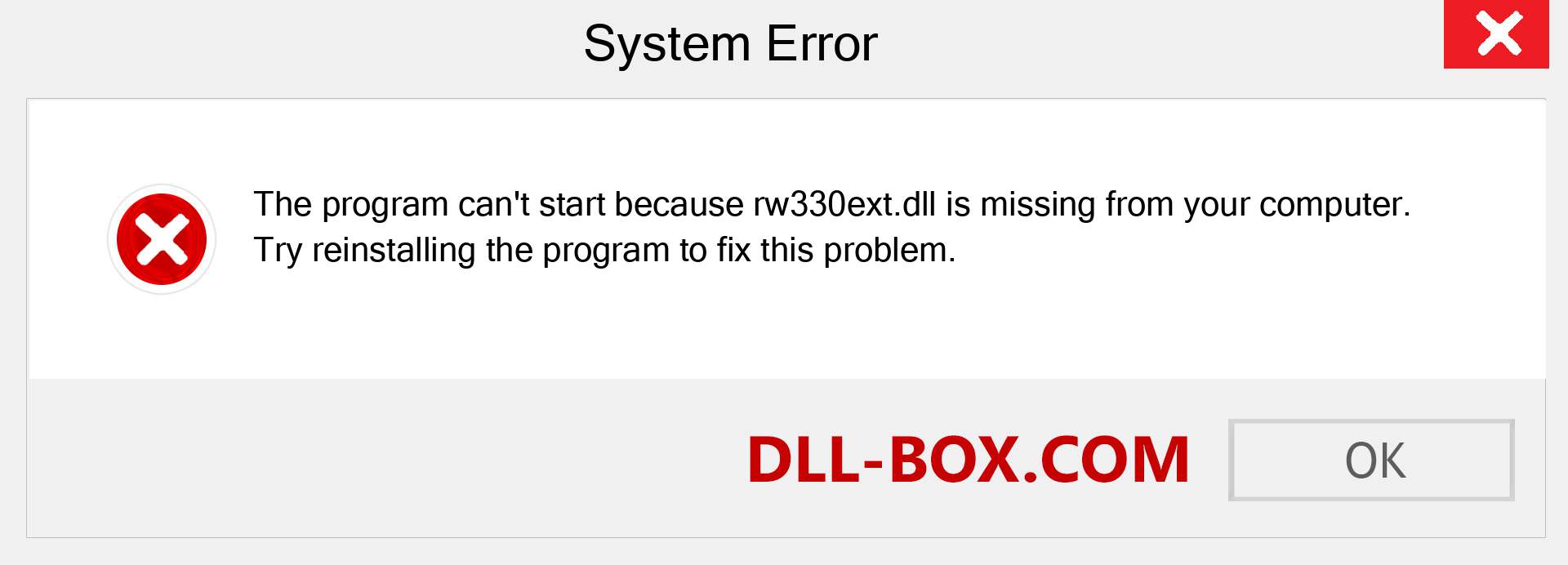  rw330ext.dll file is missing?. Download for Windows 7, 8, 10 - Fix  rw330ext dll Missing Error on Windows, photos, images